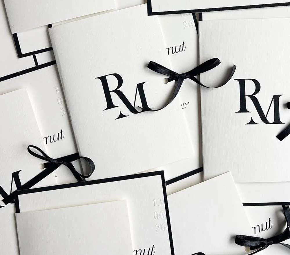RM monogram invitation